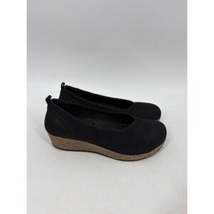 Stegmann Sofie Wedge Slip On Shoes Womens 8.5 Black Wool Felt Comfort